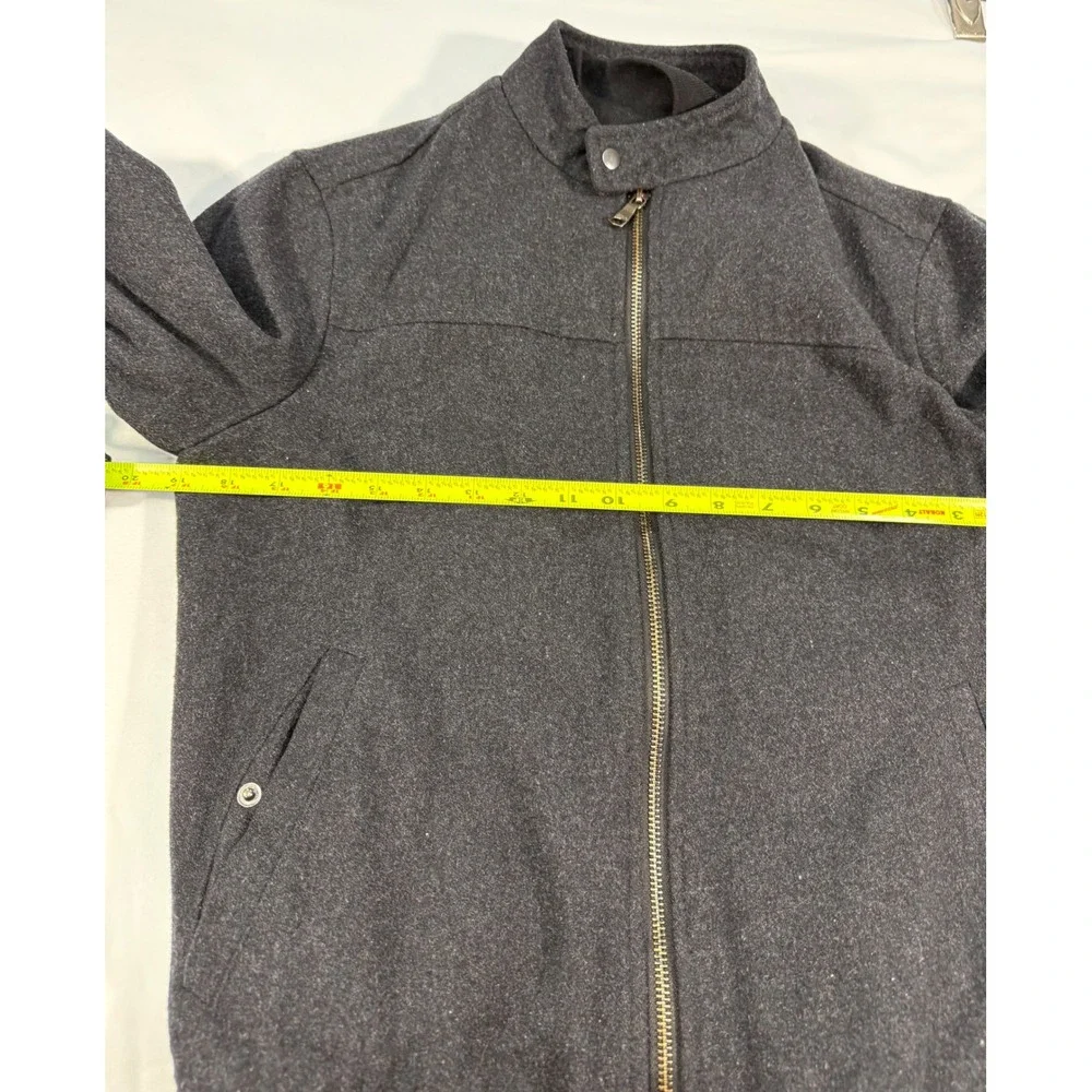 Banana Republic Mens Charcoal Gray Bomber Jacket Quilted Bib Layered Small